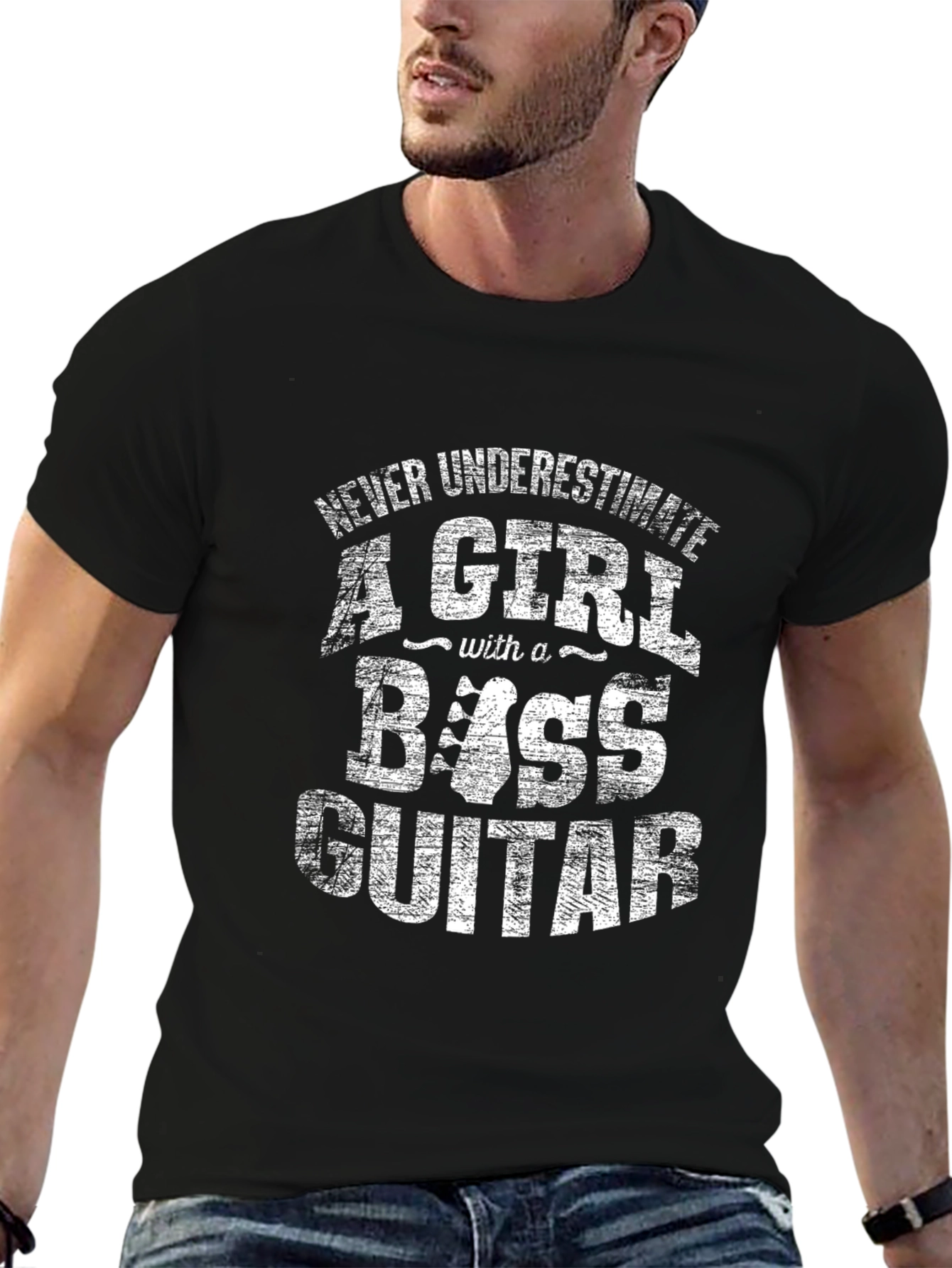 Bass Guitar Girl T-Shirt - Never Underestimate
