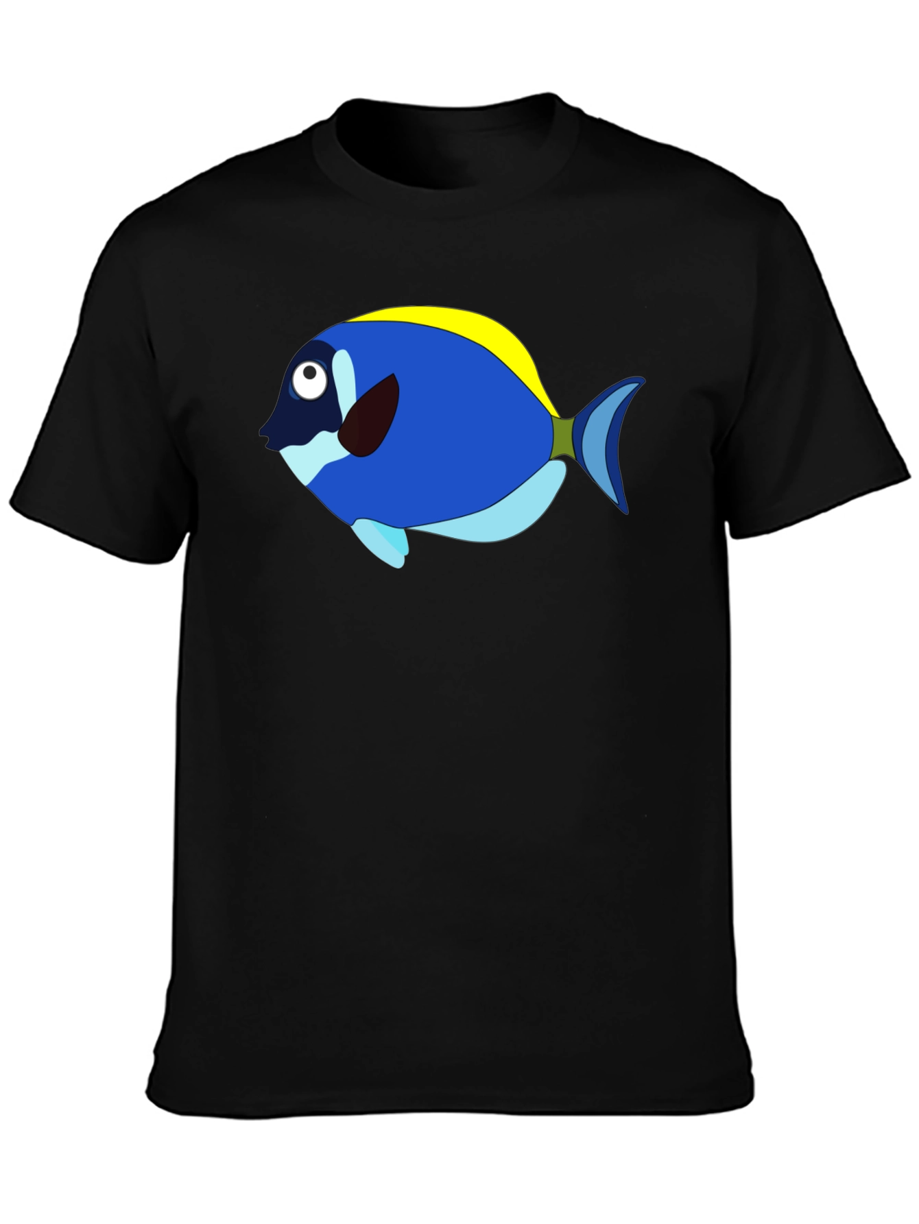 Blue Tang Cartoon Graphic T-Shirt