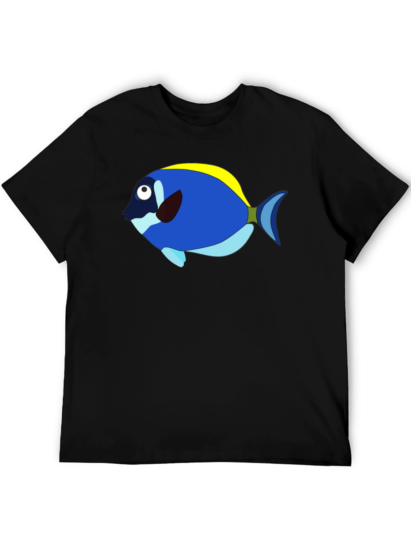 Blue Tang Cartoon Graphic T-Shirt