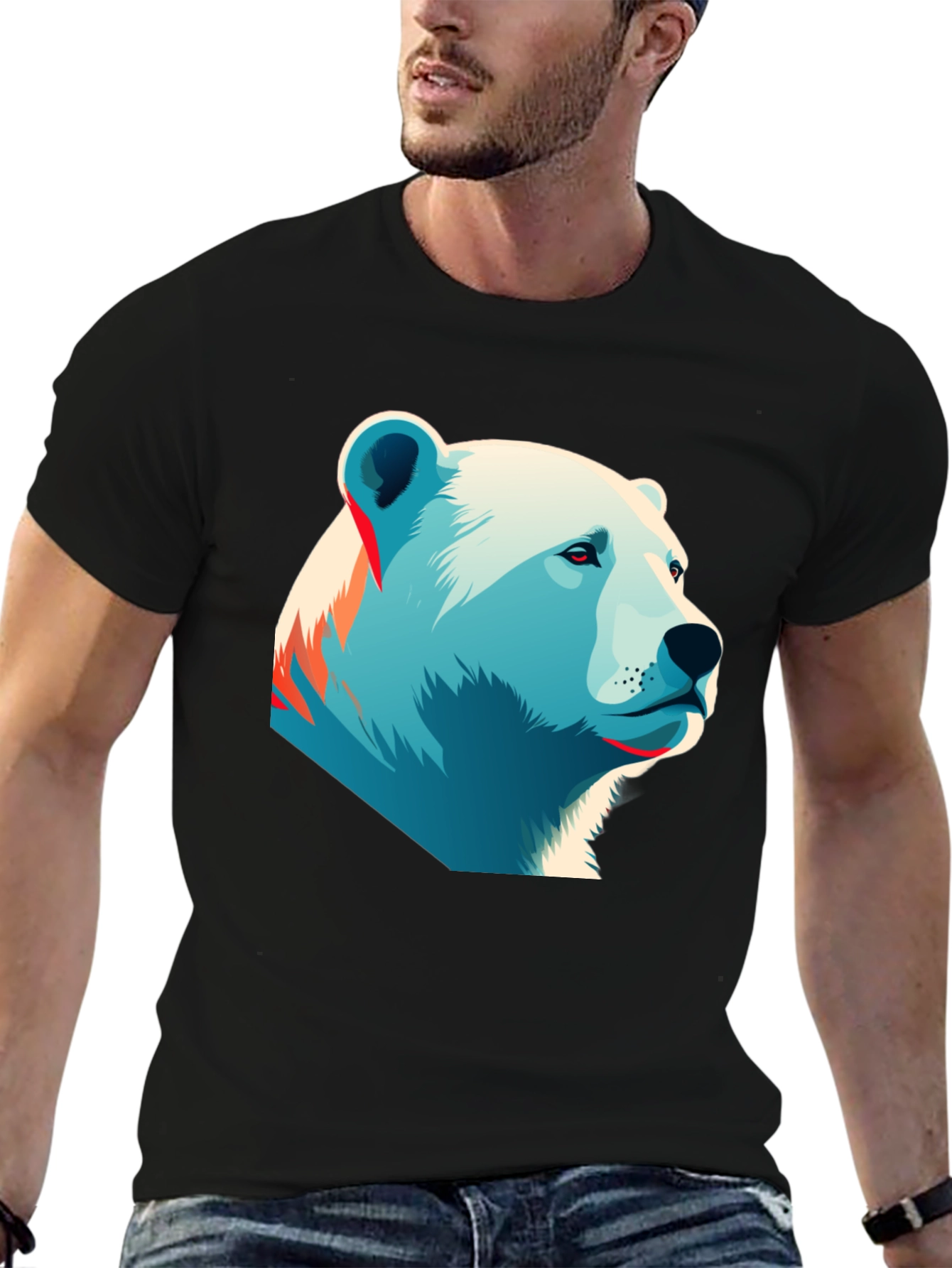 Polar Bear Graphic Tee - Black