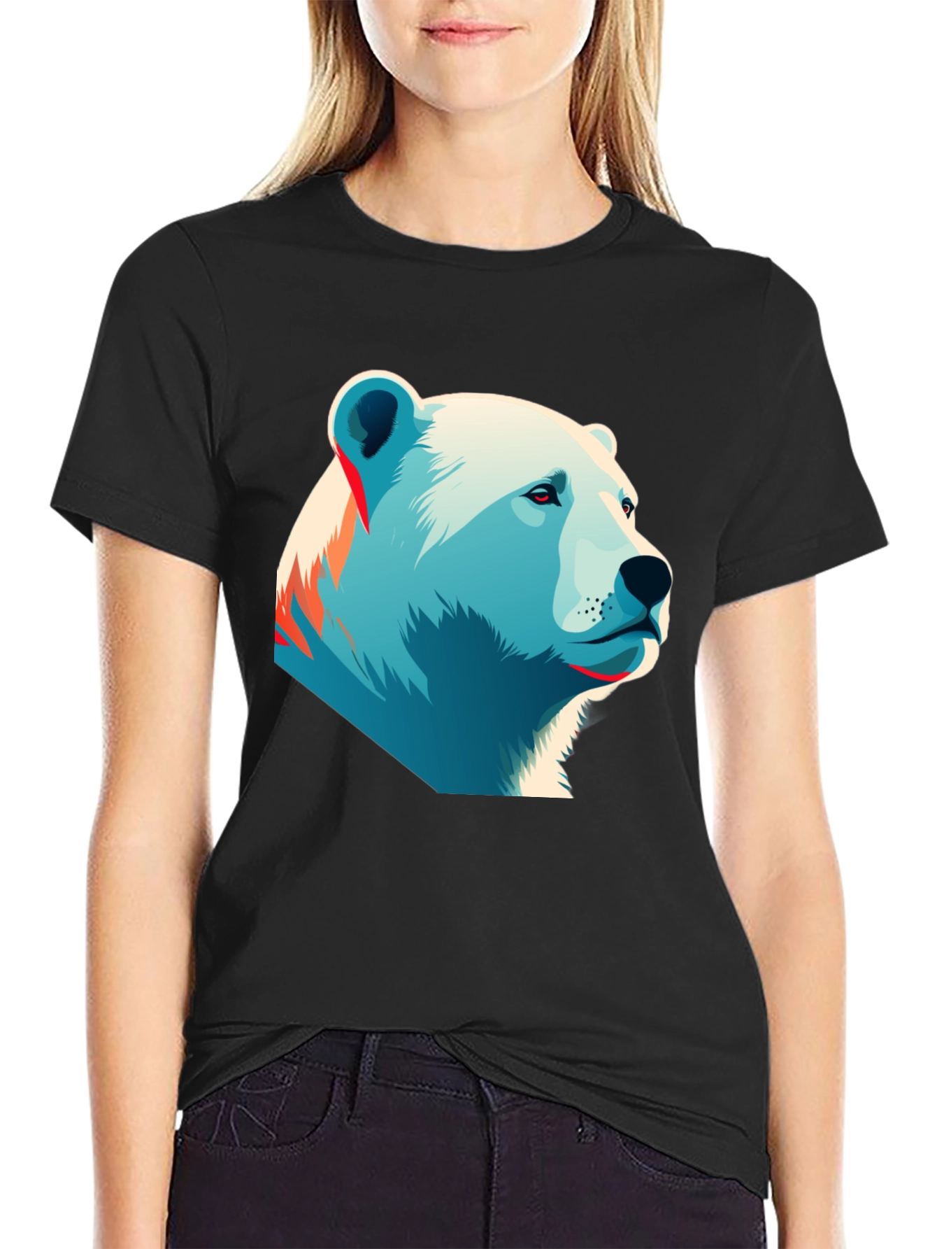 Polar Bear Graphic Tee - Black