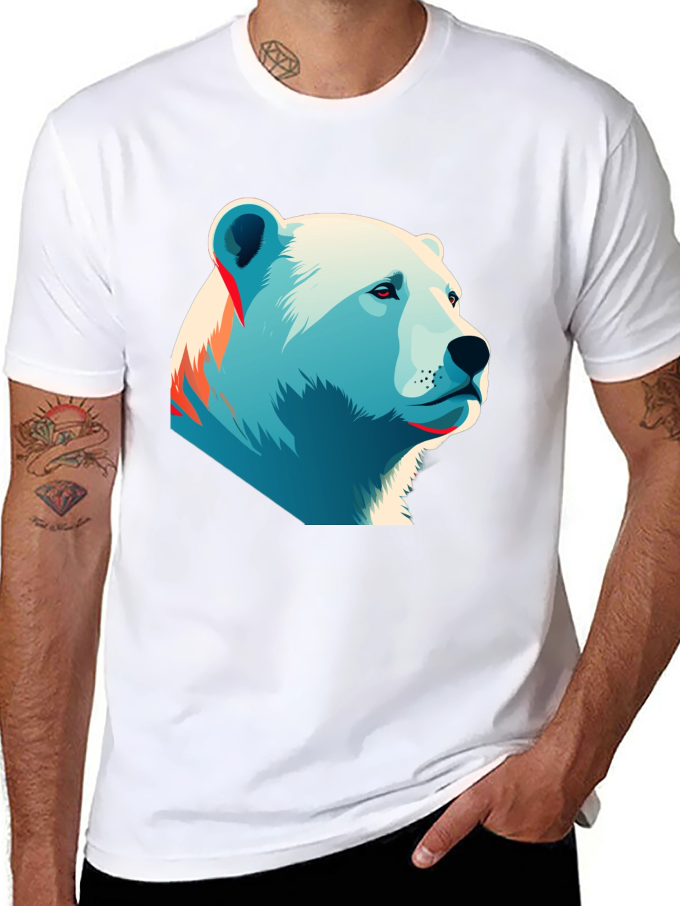 Polar Bear Graphic Tee - Black