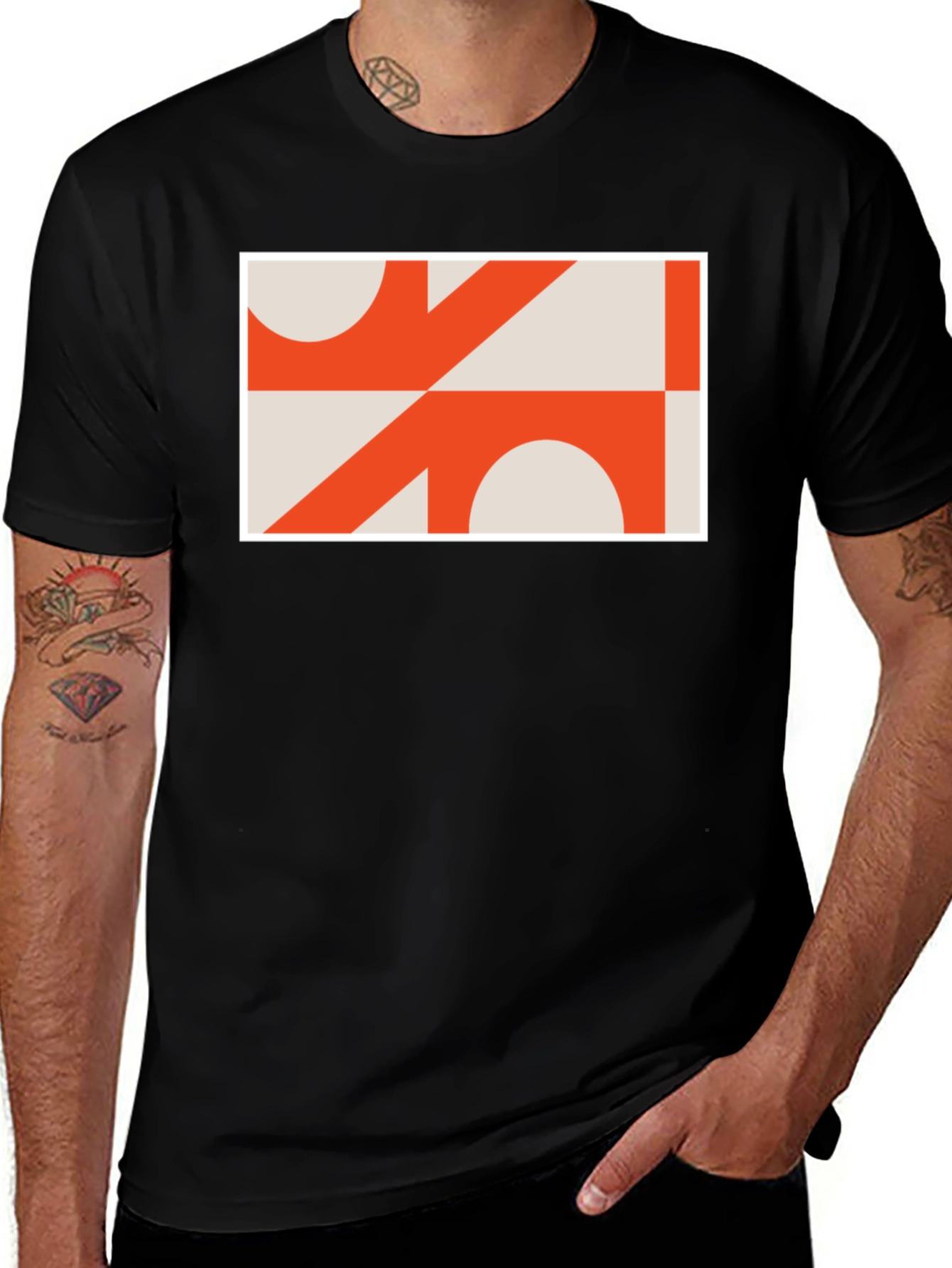 Abstract Geometric Graphic Tee - Modern Art T-Shirt