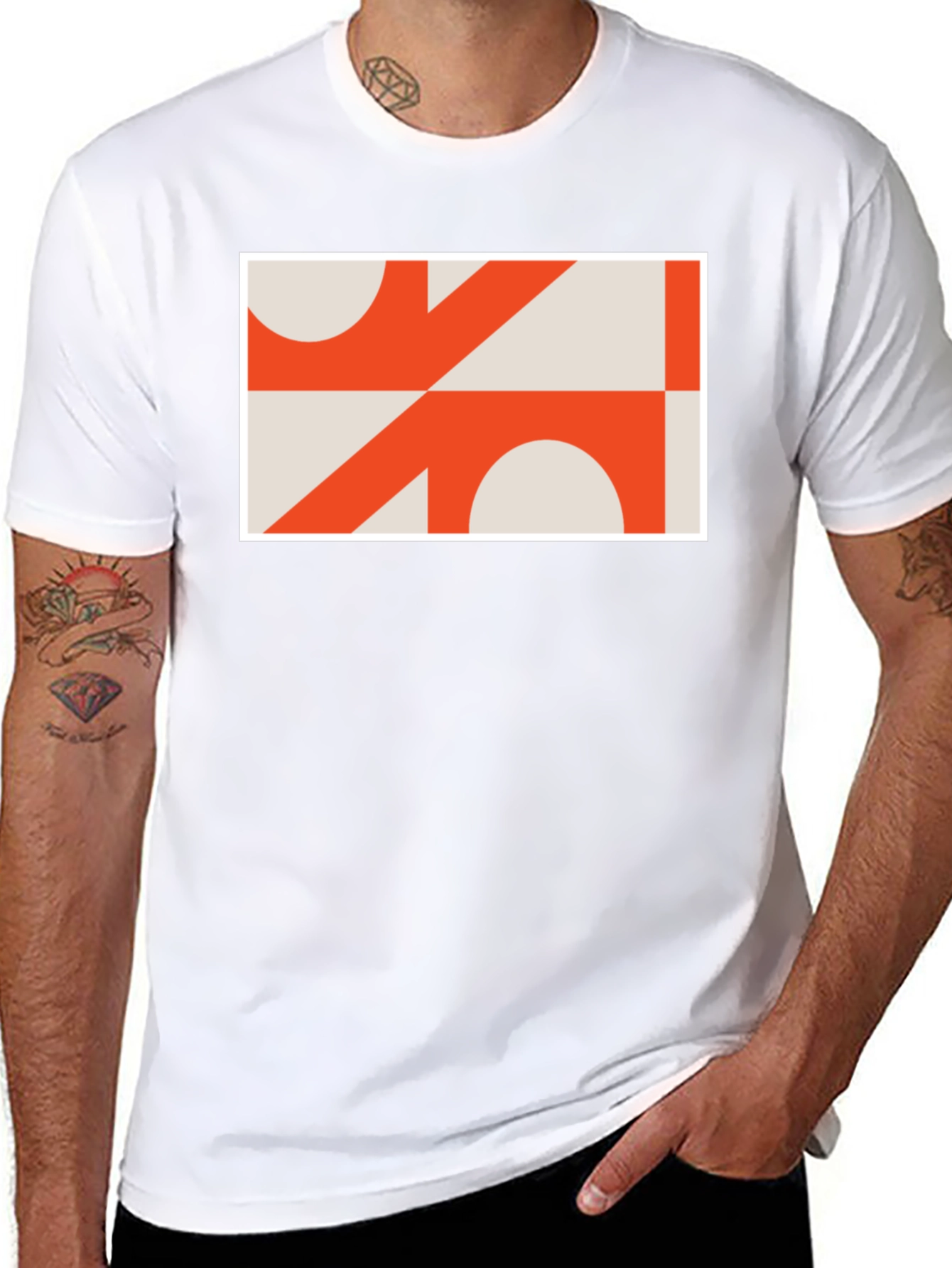 Abstract Geometric Graphic Tee - Modern Art T-Shirt