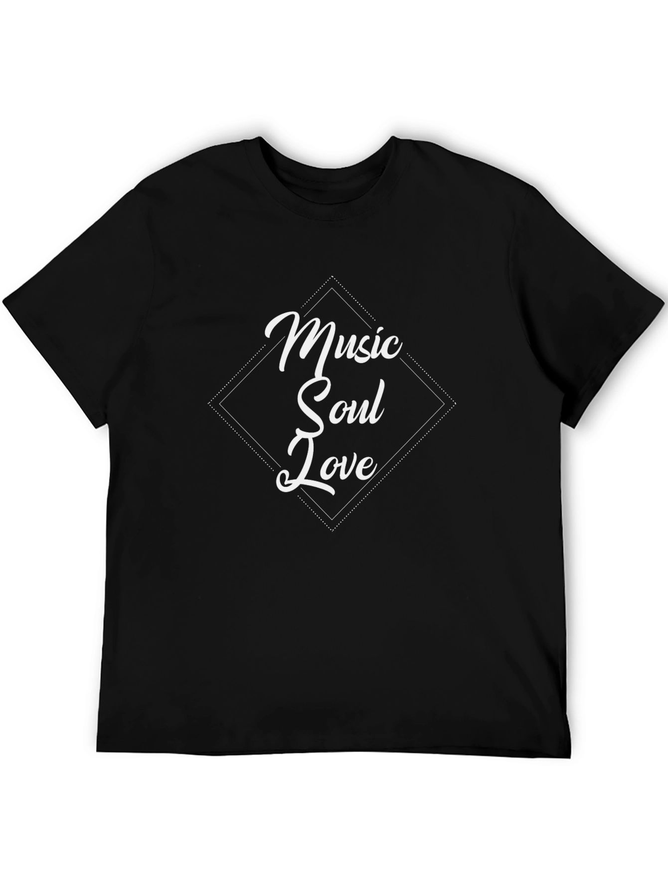 Music Soul Love Graphic Tee - Black Cotton T-Shirt