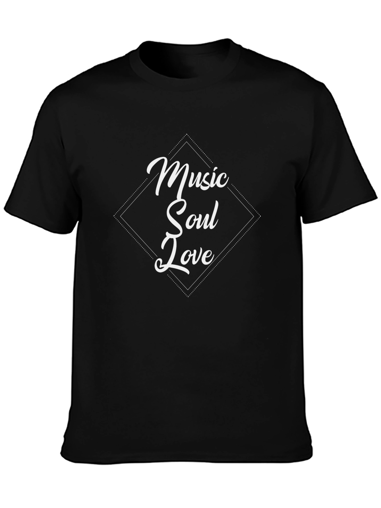 Music Soul Love Graphic Tee - Black Cotton T-Shirt