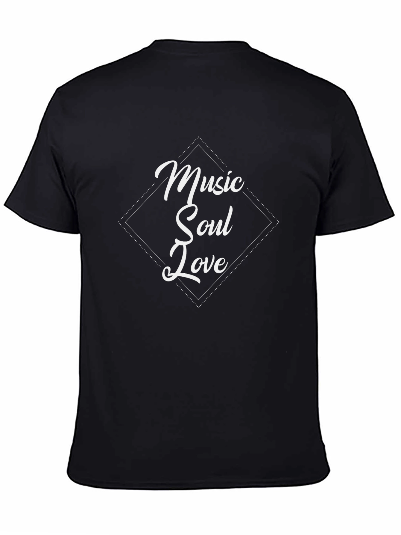 Music Soul Love Graphic Tee - Black Cotton T-Shirt