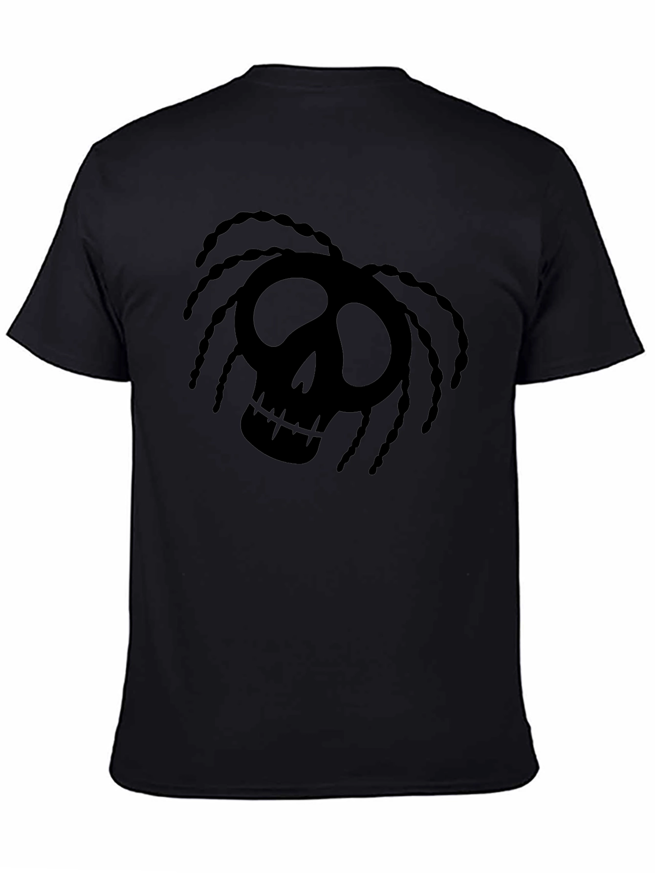Skull Dreadlock Graphic T-Shirt - Black
