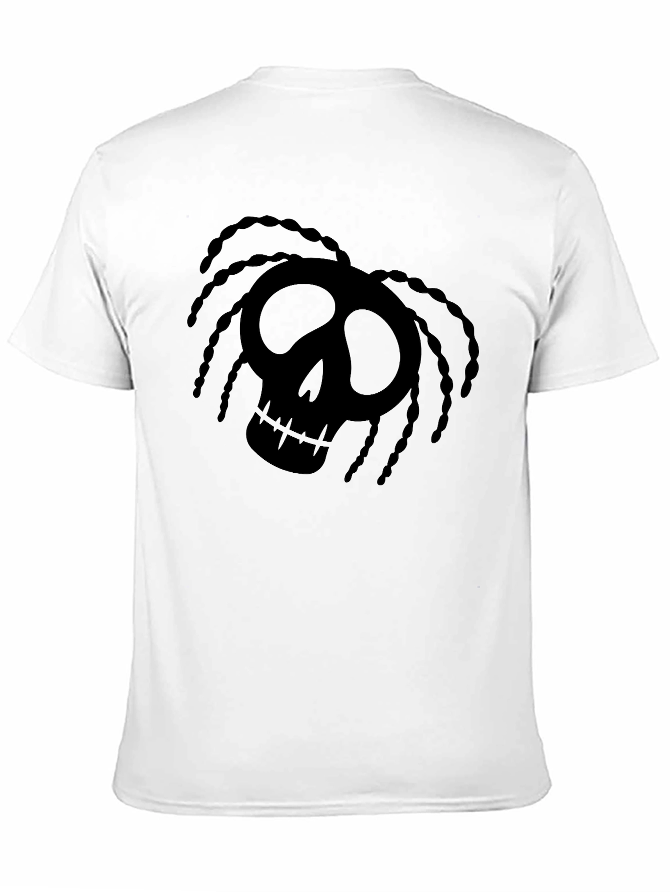 Skull Dreadlock Graphic T-Shirt - Black