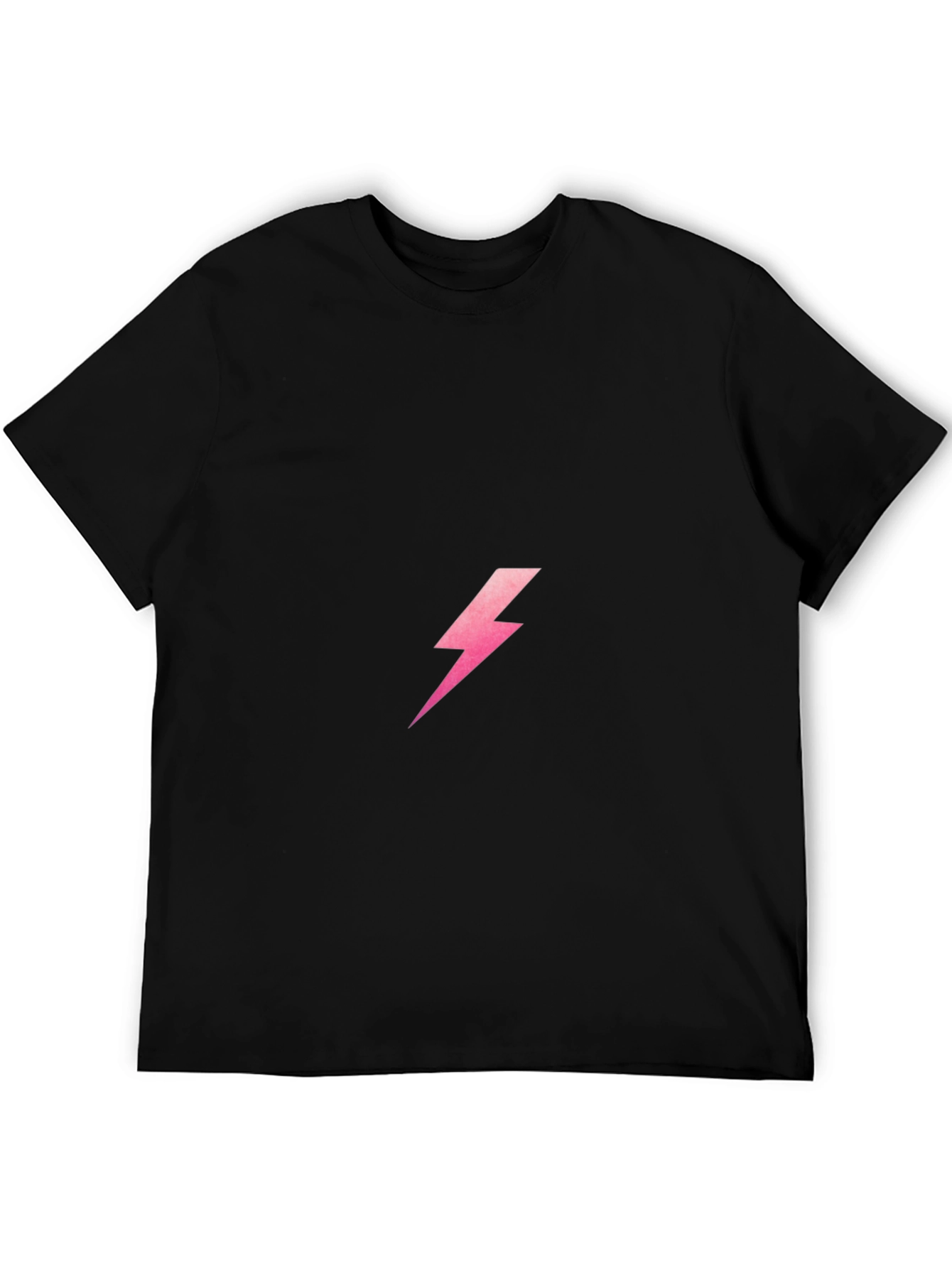 Black T-Shirt with Pink Lightning Bolt