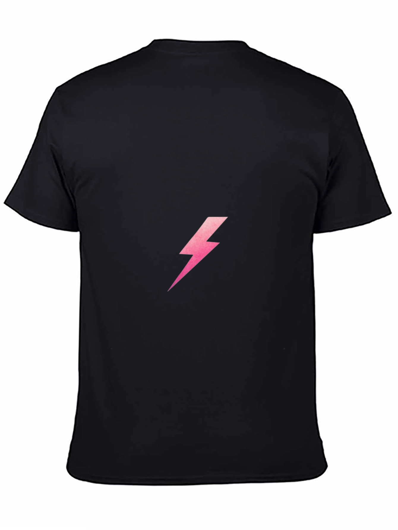 Black T-Shirt with Pink Lightning Bolt