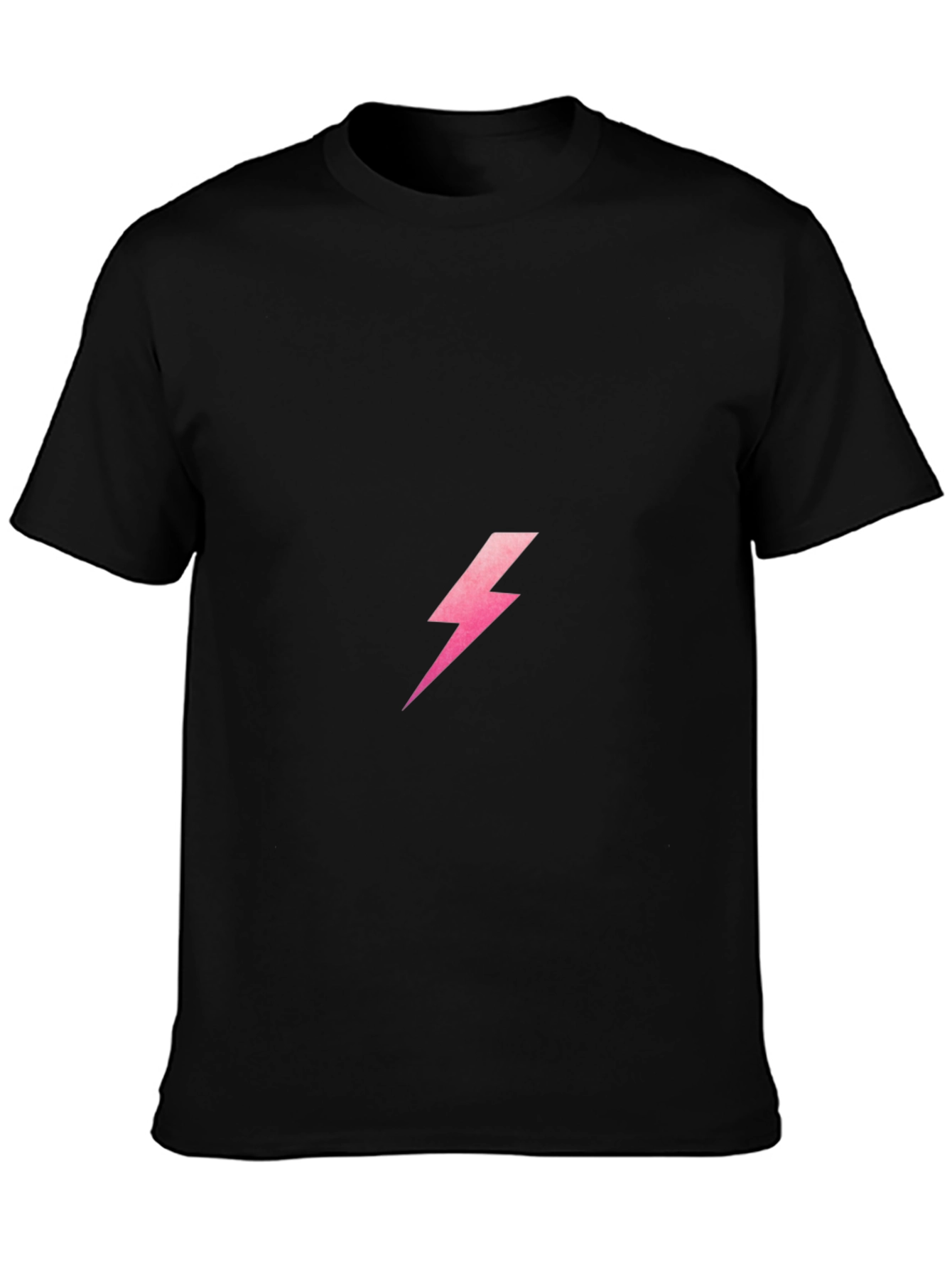Black T-Shirt with Pink Lightning Bolt