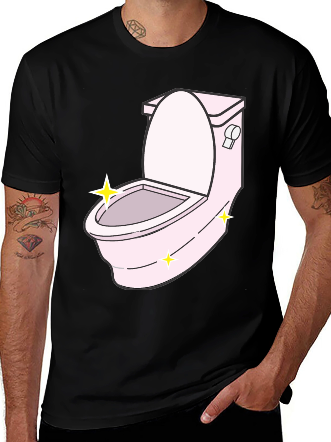 Funny Cartoon Toilet Graphic T-Shirt