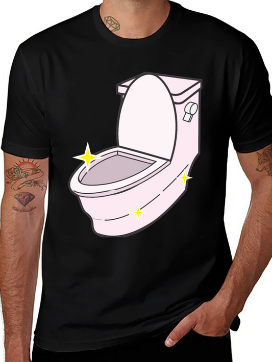 Funny Cartoon Toilet Graphic T-Shirt