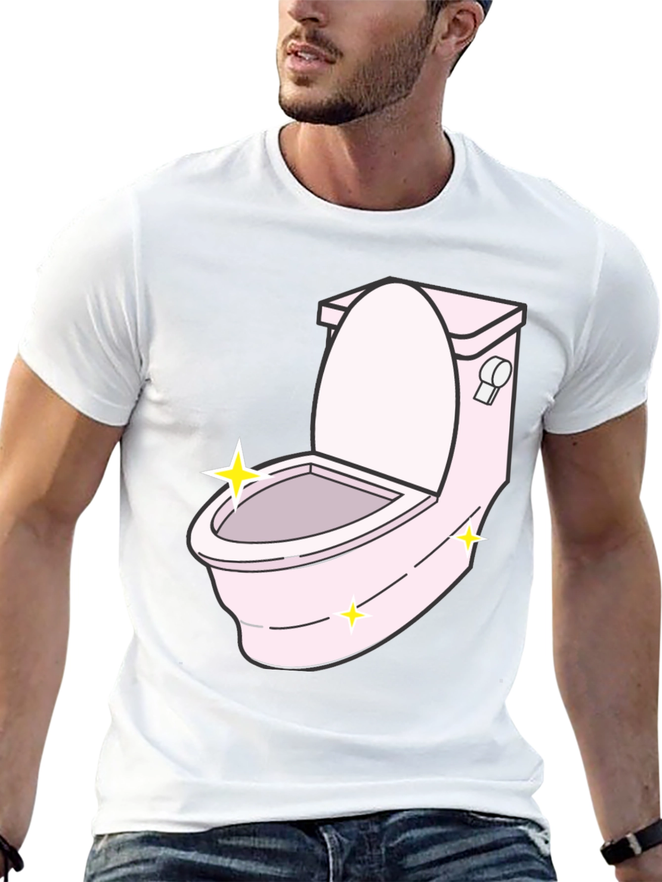 Funny Cartoon Toilet Graphic T-Shirt