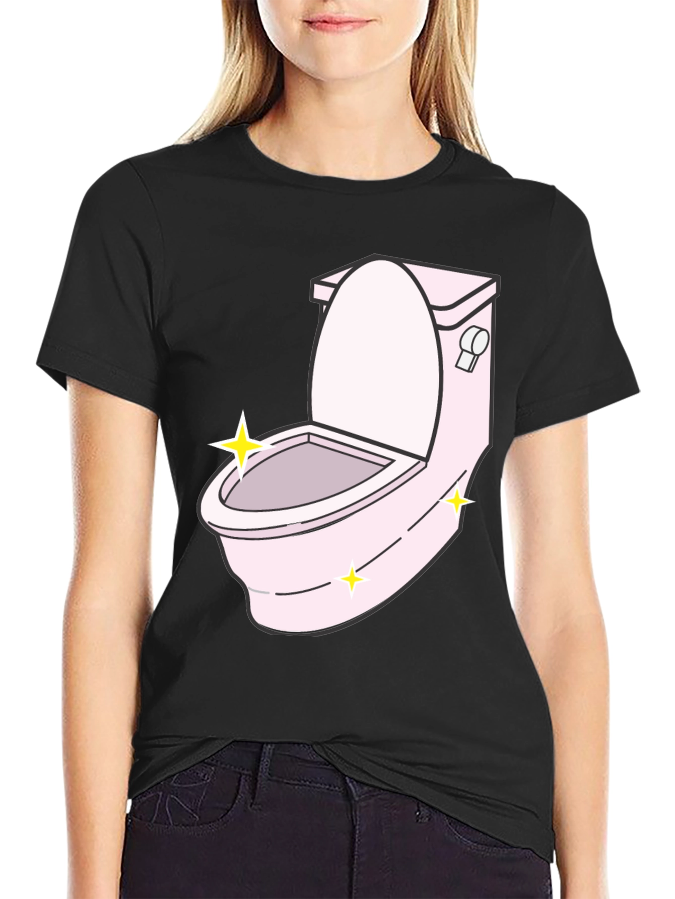 Funny Cartoon Toilet Graphic T-Shirt