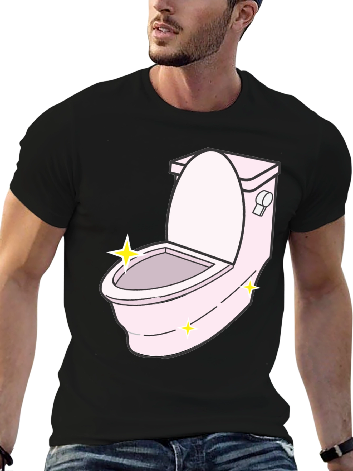 Funny Cartoon Toilet Graphic T-Shirt