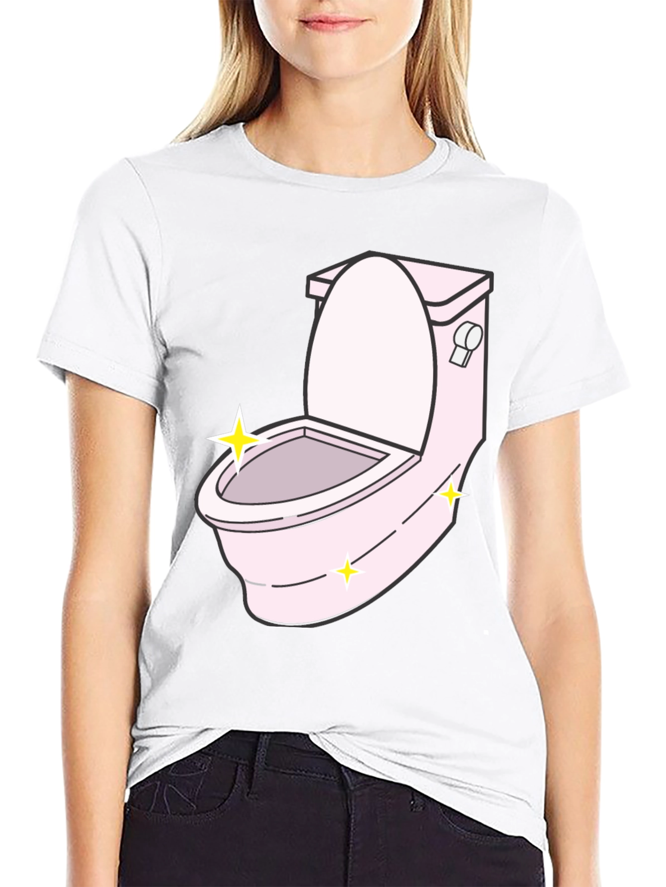 Funny Cartoon Toilet Graphic T-Shirt