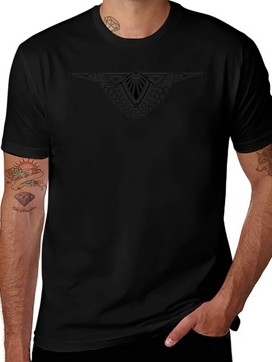 Geometric Design Black T-Shirt