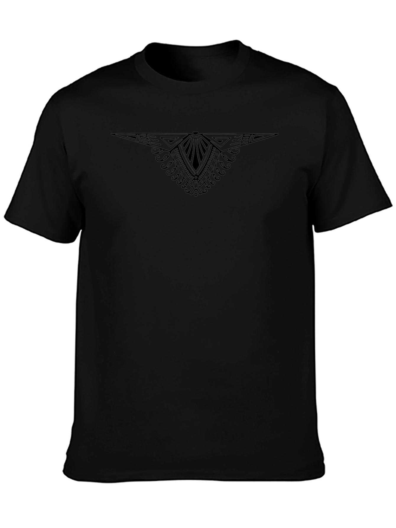 Geometric Design Black T-Shirt