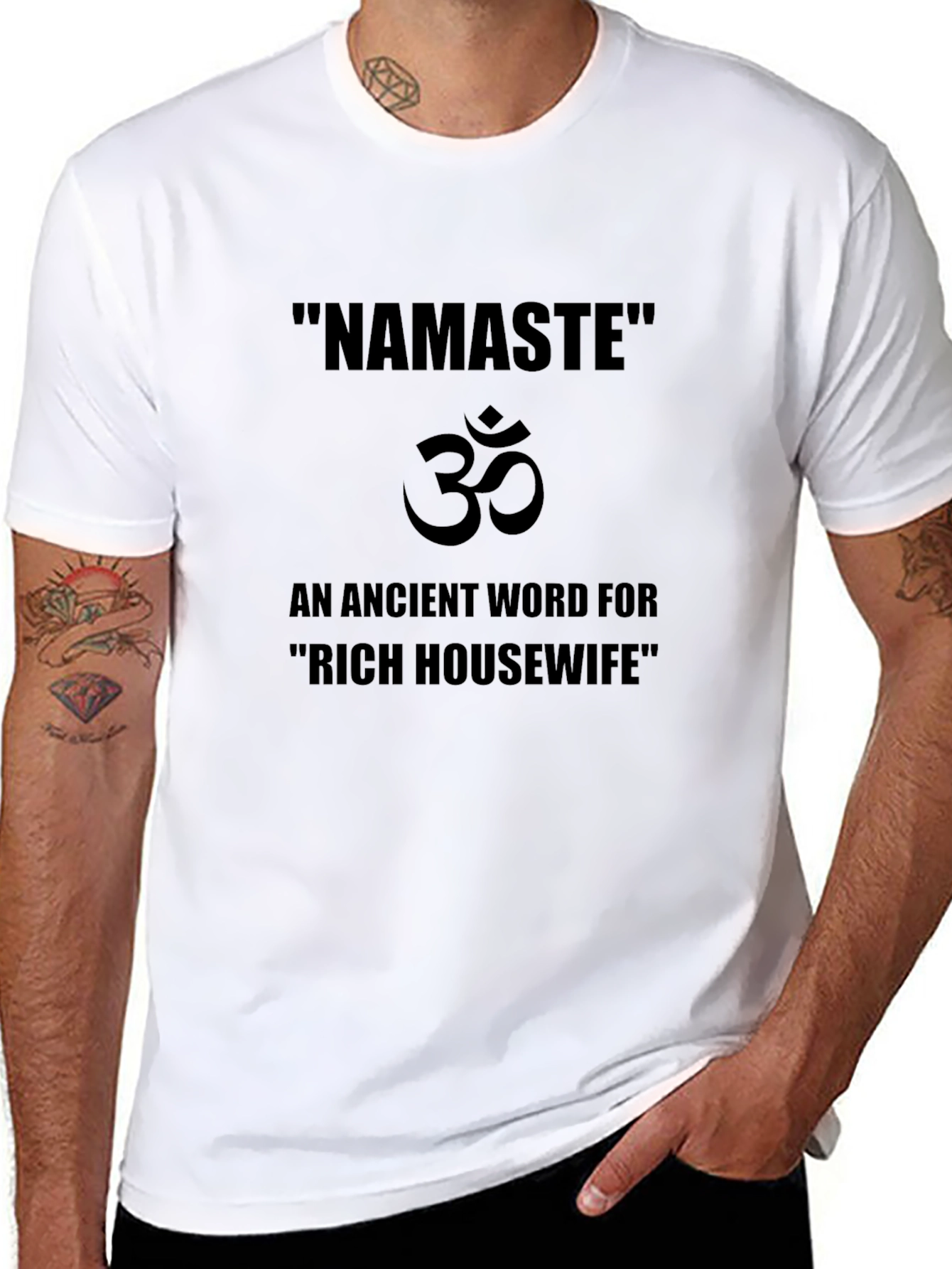 Namaste Rich Housewife Black T-Shirt