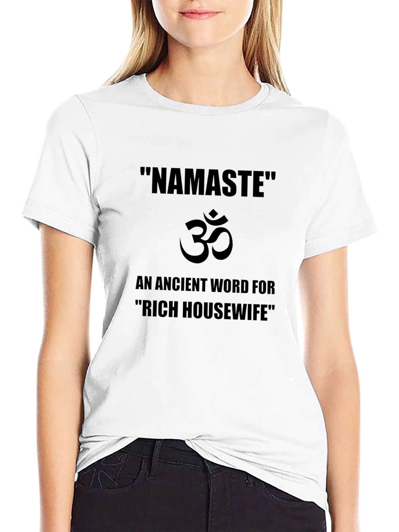 Namaste Rich Housewife Black T-Shirt