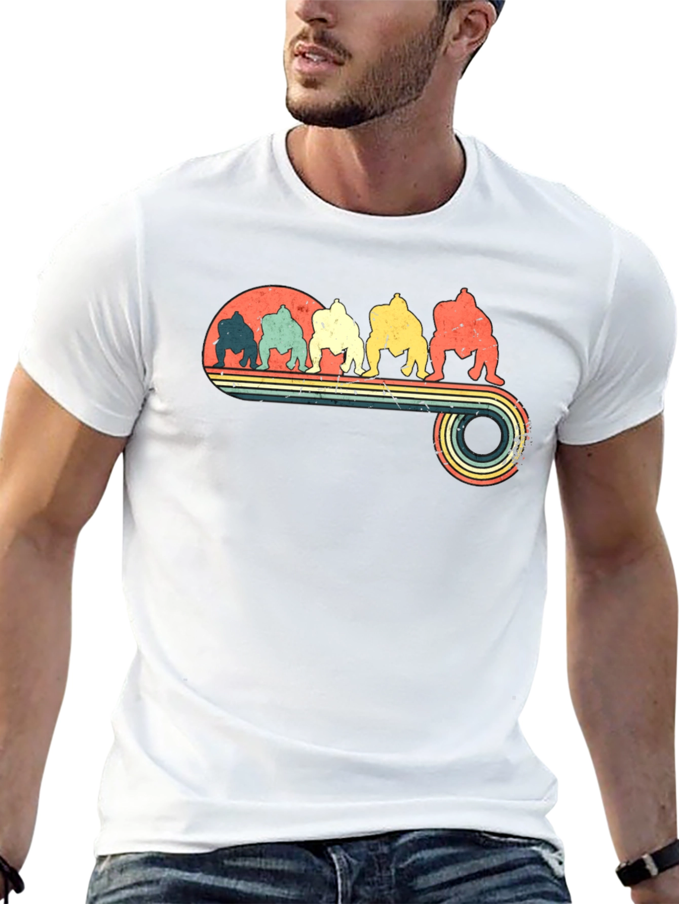 Retro Sumo Wrestlers Graphic Tee