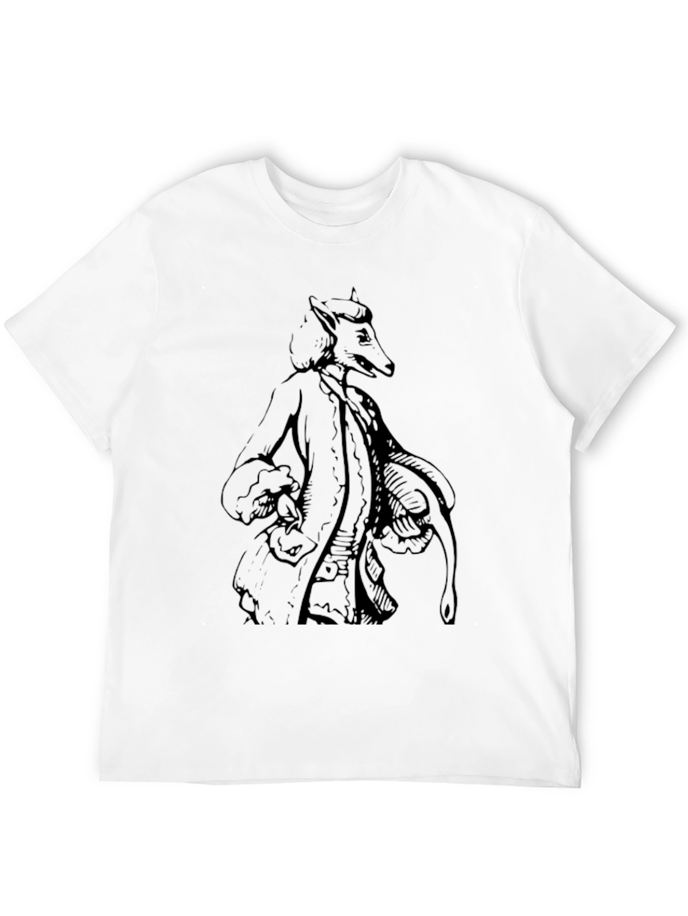Fanciful Fox Graphic Tee - Black Cotton Shirt