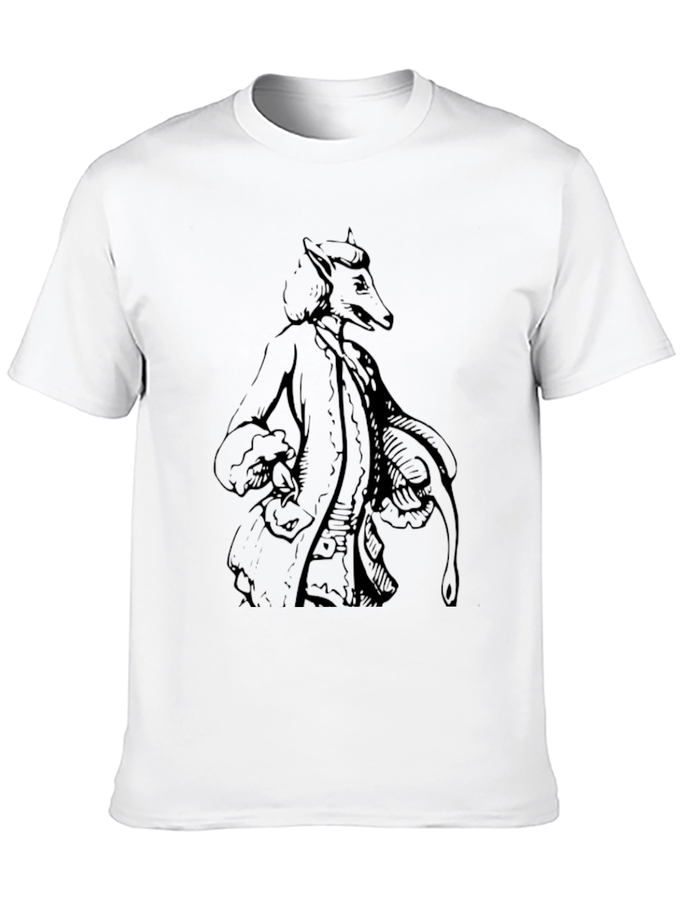 Fanciful Fox Graphic Tee - Black Cotton Shirt