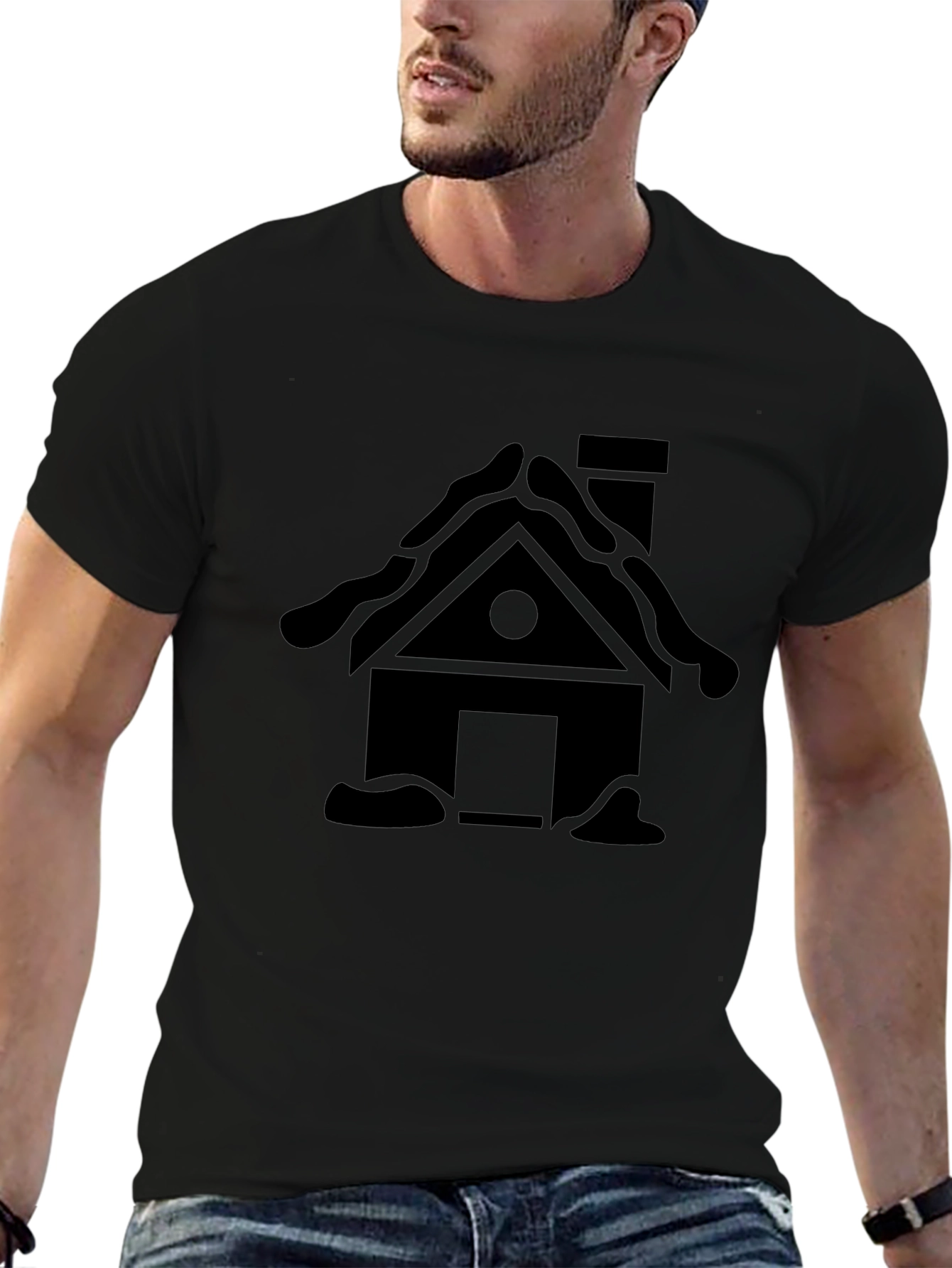 House Graphic Black T-Shirt