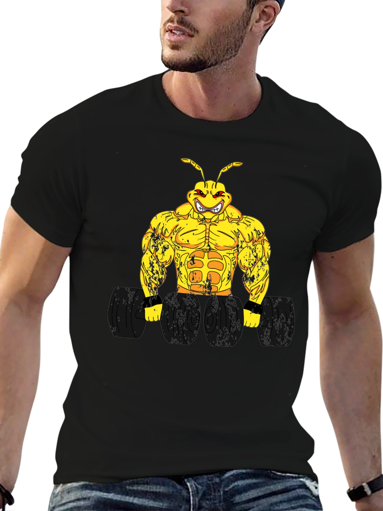 Muscle Ant Black T-Shirt - Gym & Fitness Apparel