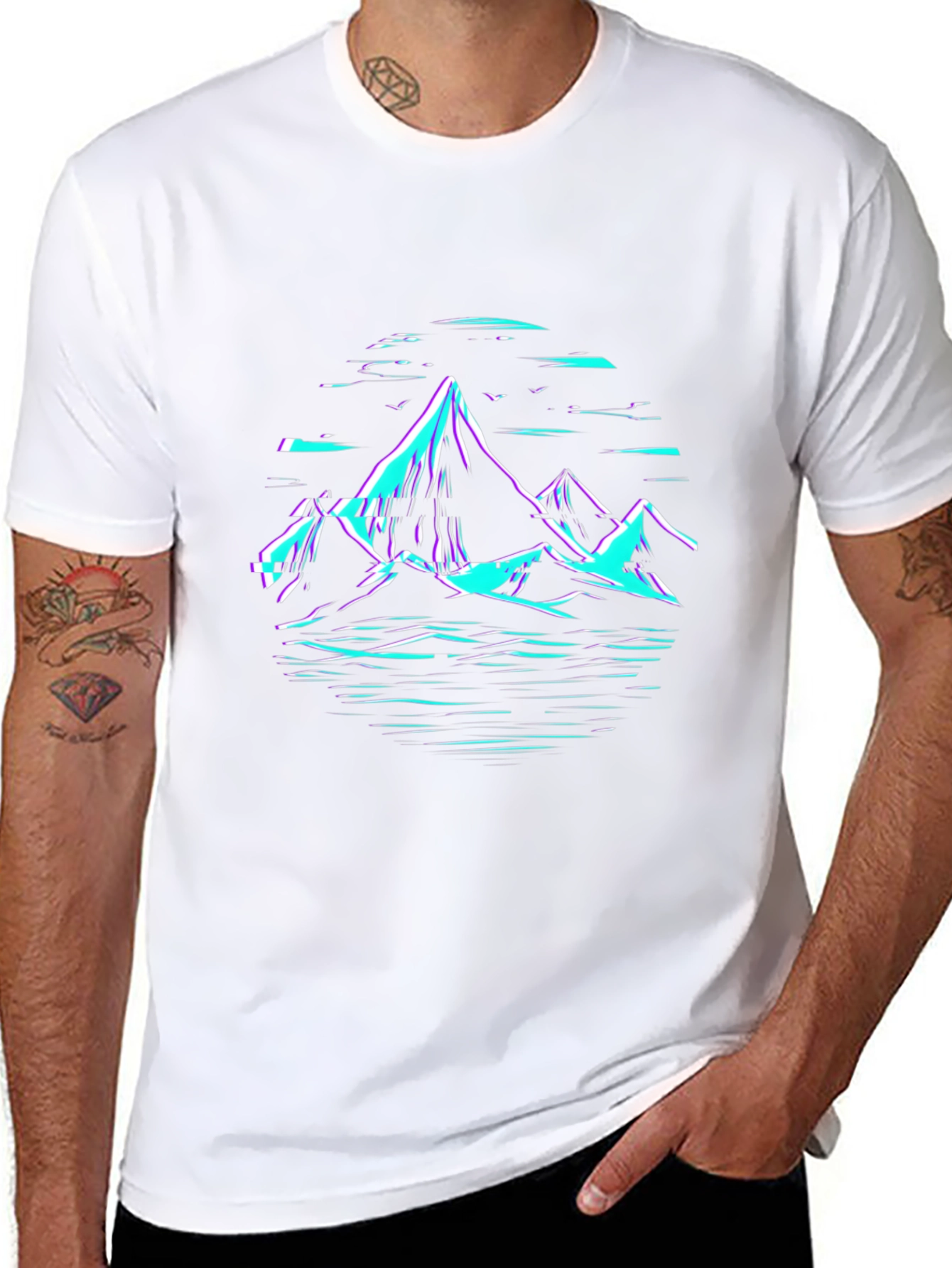 Mountainscape Graphic T-Shirt - Black