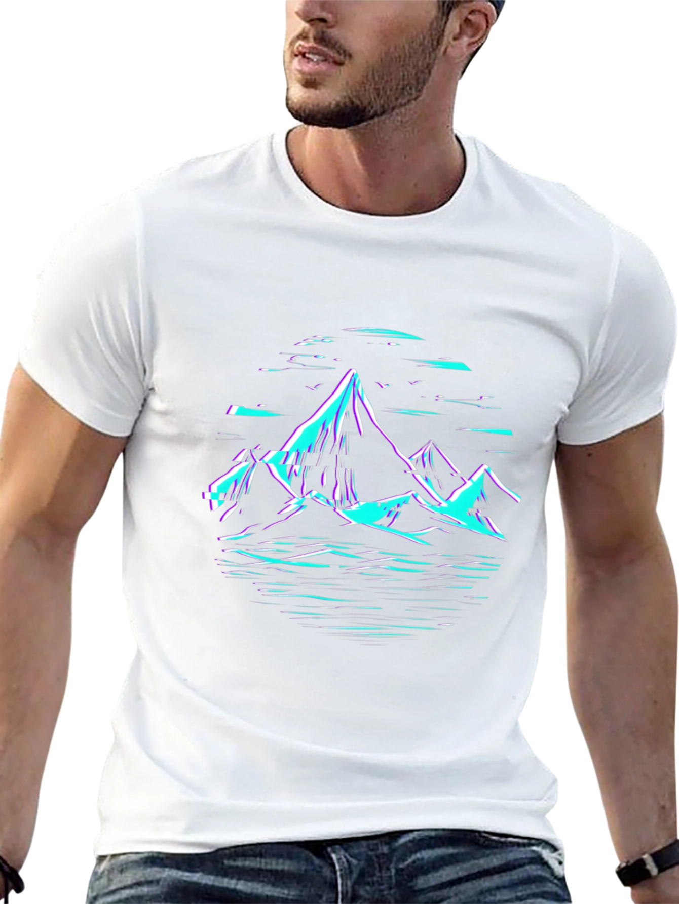Mountainscape Graphic T-Shirt - Black