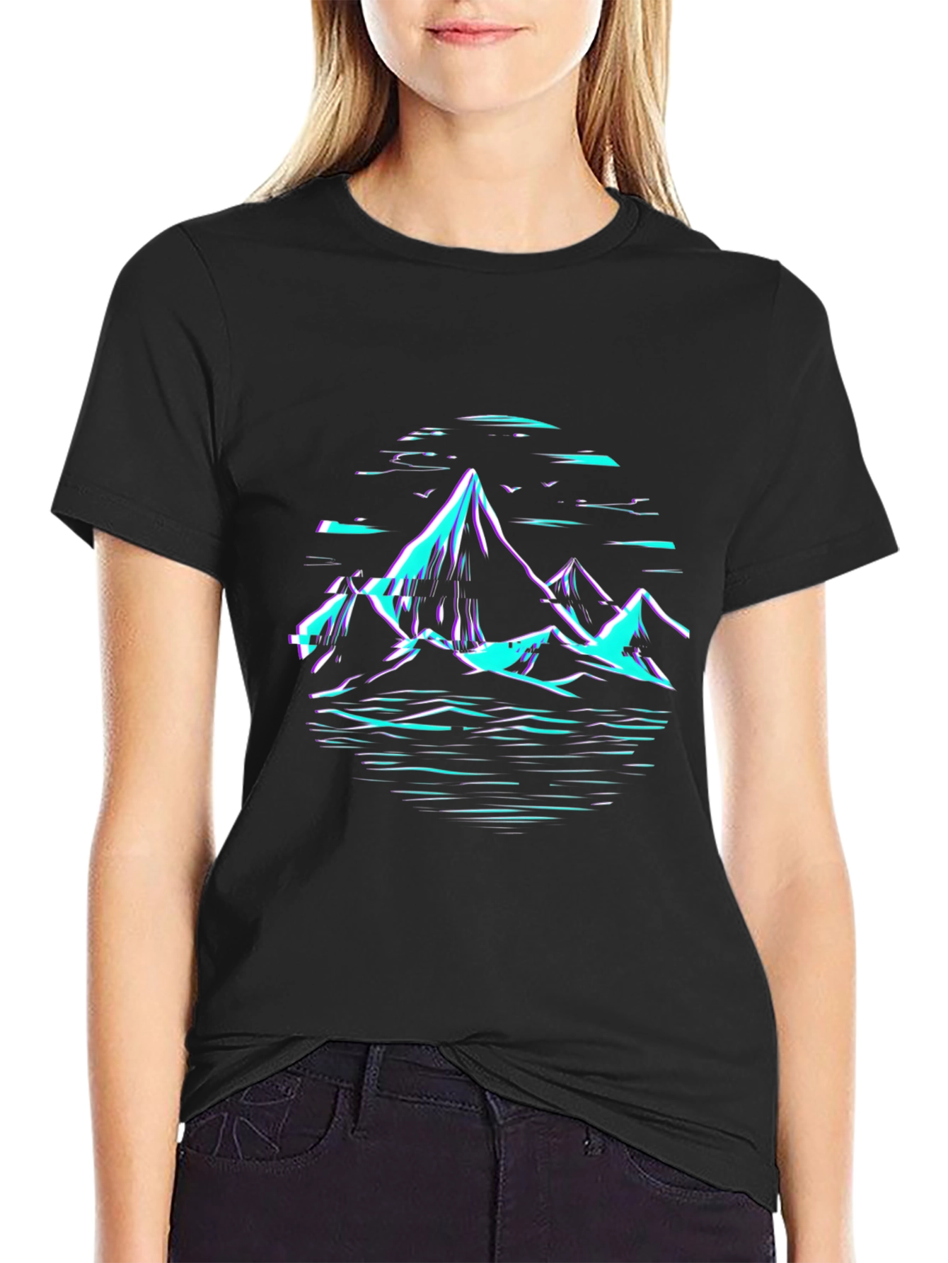 Mountainscape Graphic T-Shirt - Black