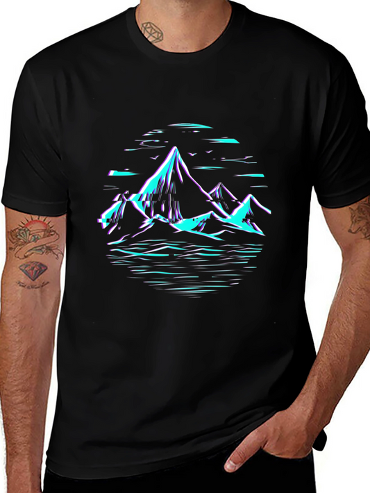 Mountainscape Graphic T-Shirt - Black