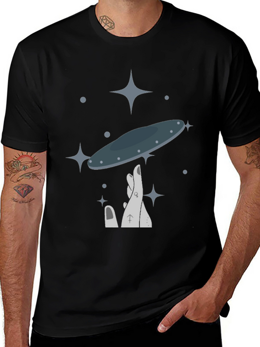 UFO Balance Graphic Tee - Black Cotton Blend