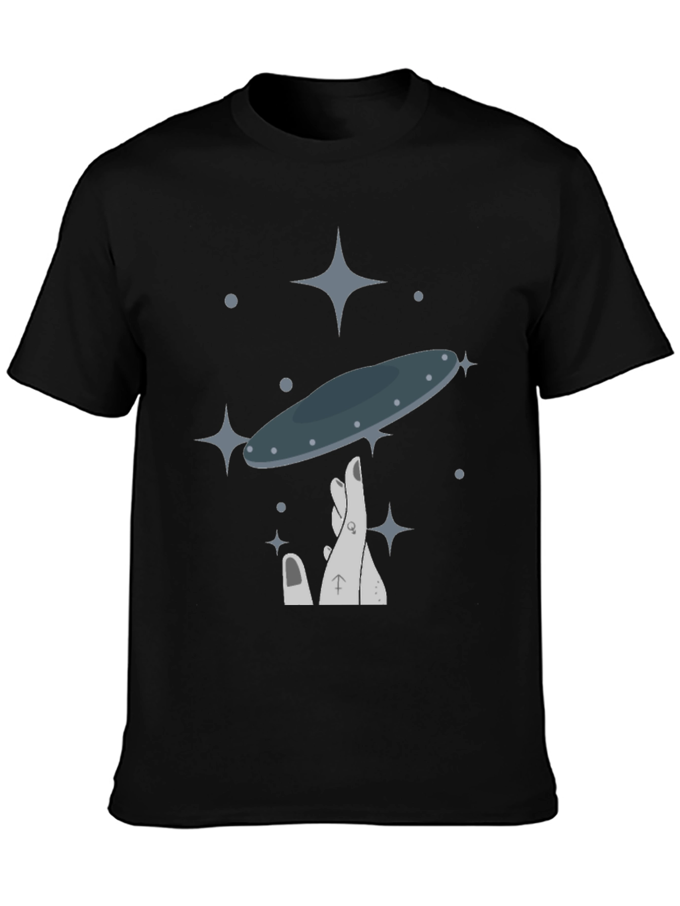 UFO Balance Graphic Tee - Black Cotton Blend