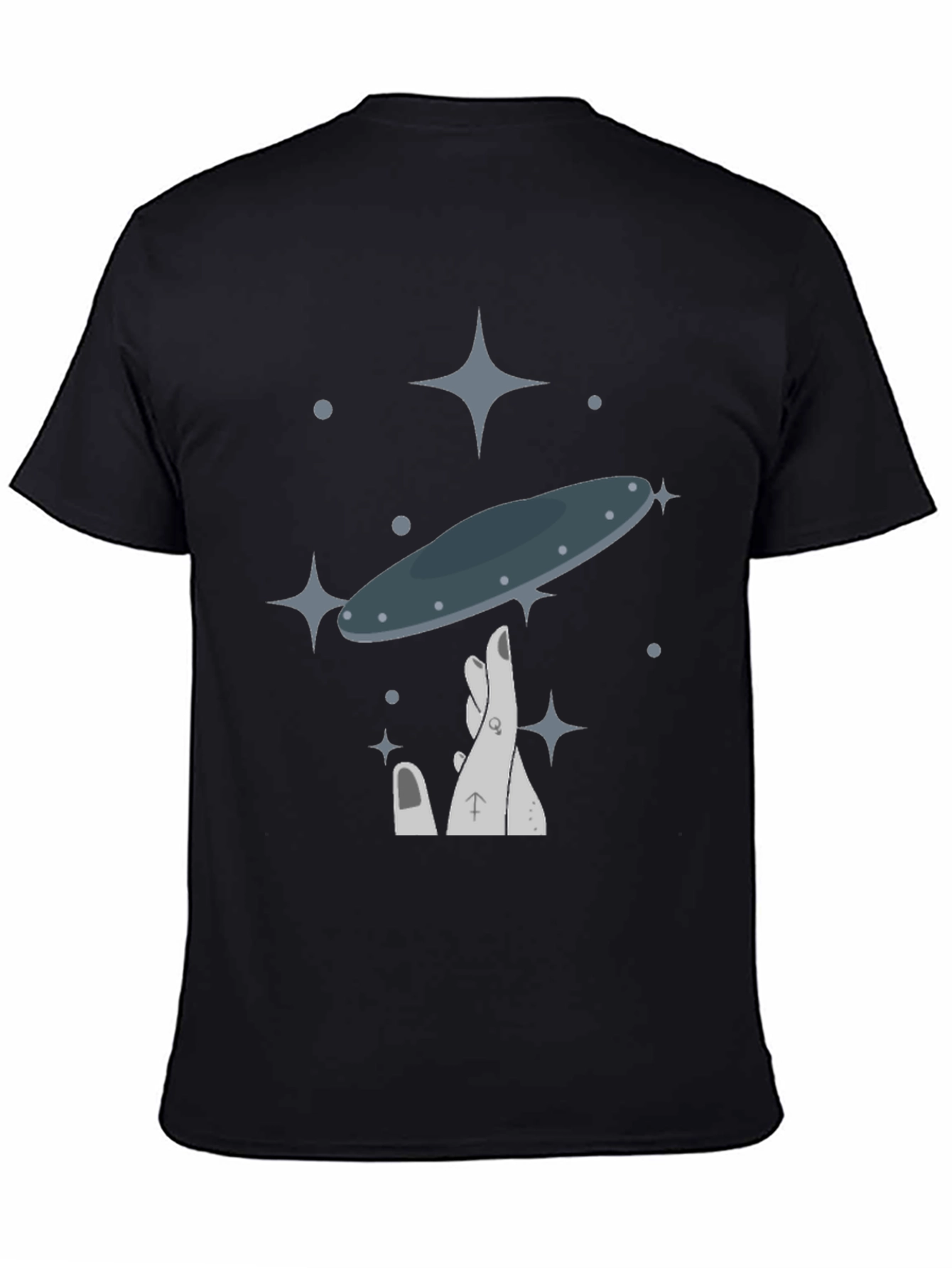 UFO Balance Graphic Tee - Black Cotton Blend
