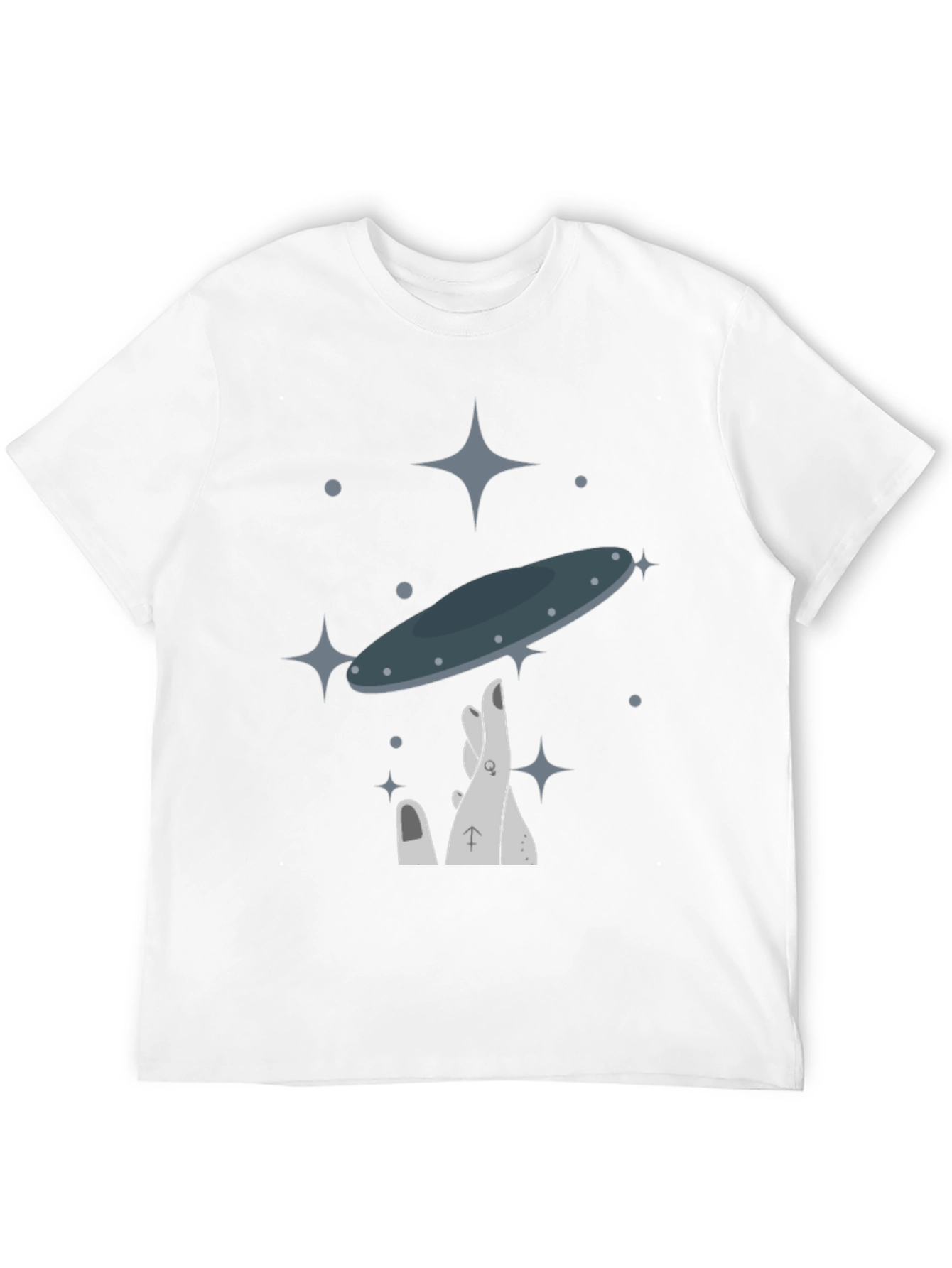 UFO Balance Graphic Tee - Black Cotton Blend
