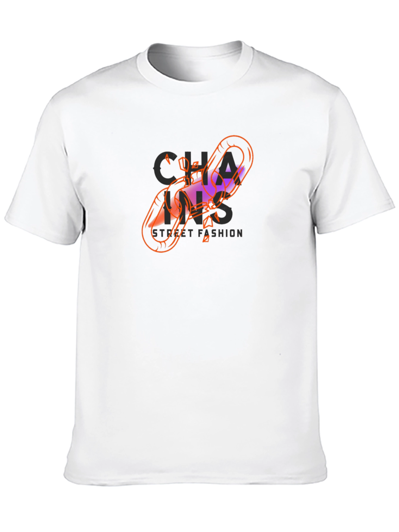 Chains Street Fashion Black Graphic Tee