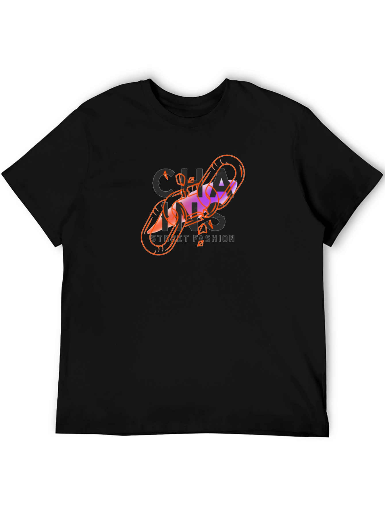 Chains Street Fashion Black Graphic Tee