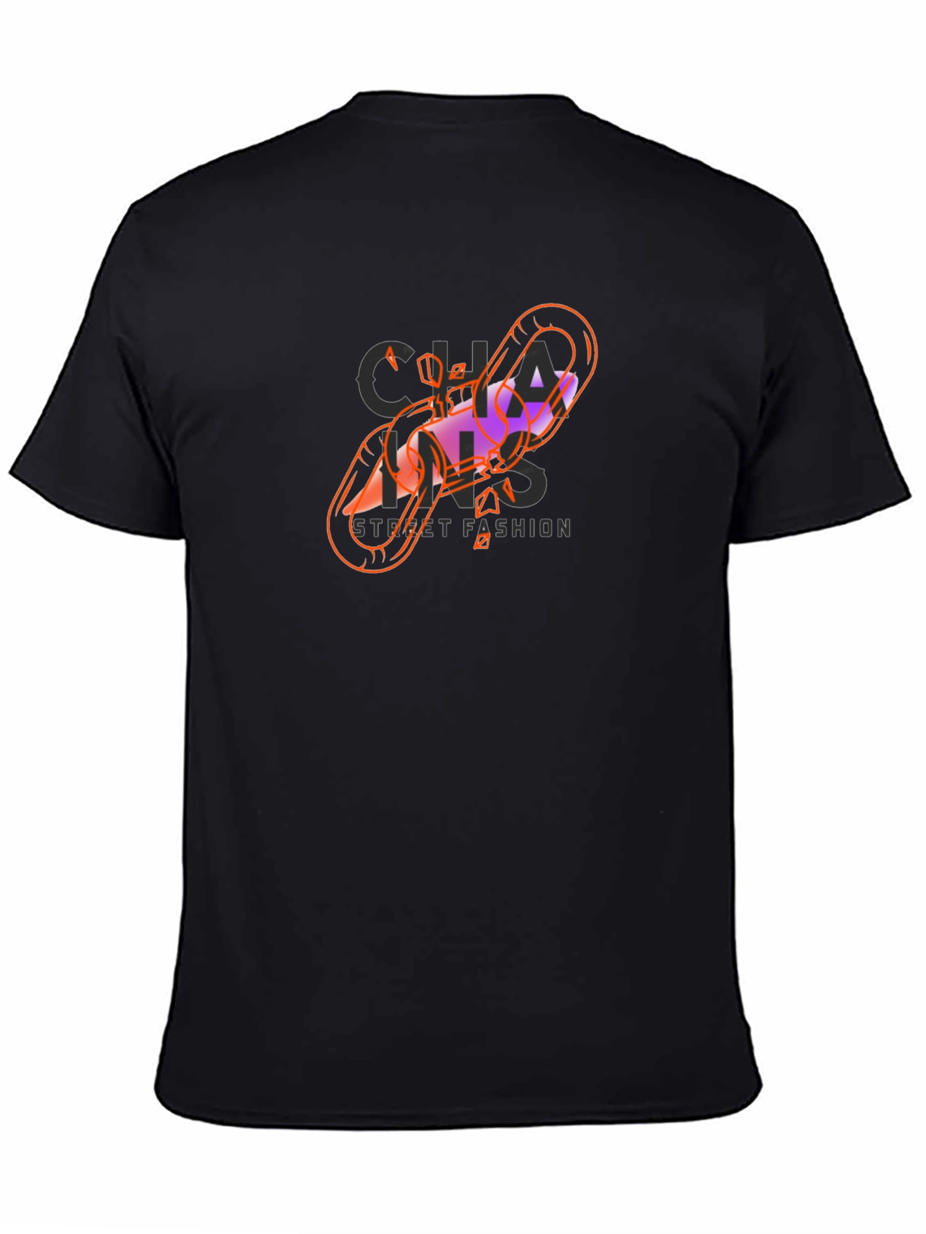 Chains Street Fashion Black Graphic Tee