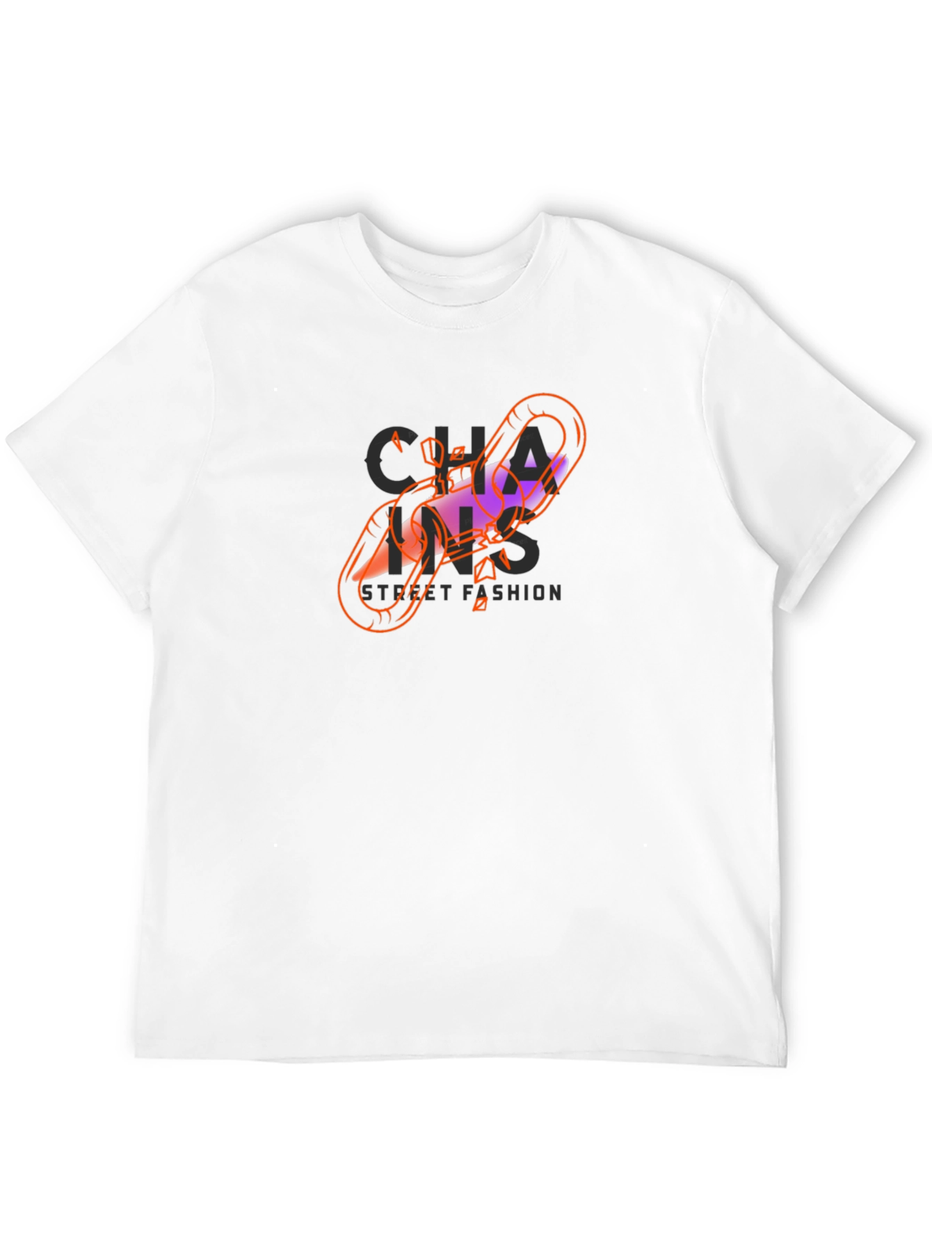 Chains Street Fashion Black Graphic Tee