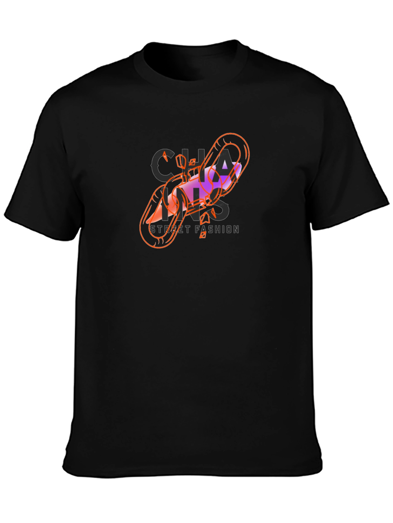 Chains Street Fashion Black Graphic Tee