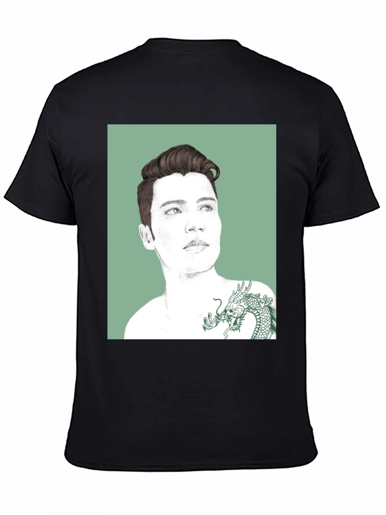 Graphic Tee - Man Portrait with Dragon Tattoo