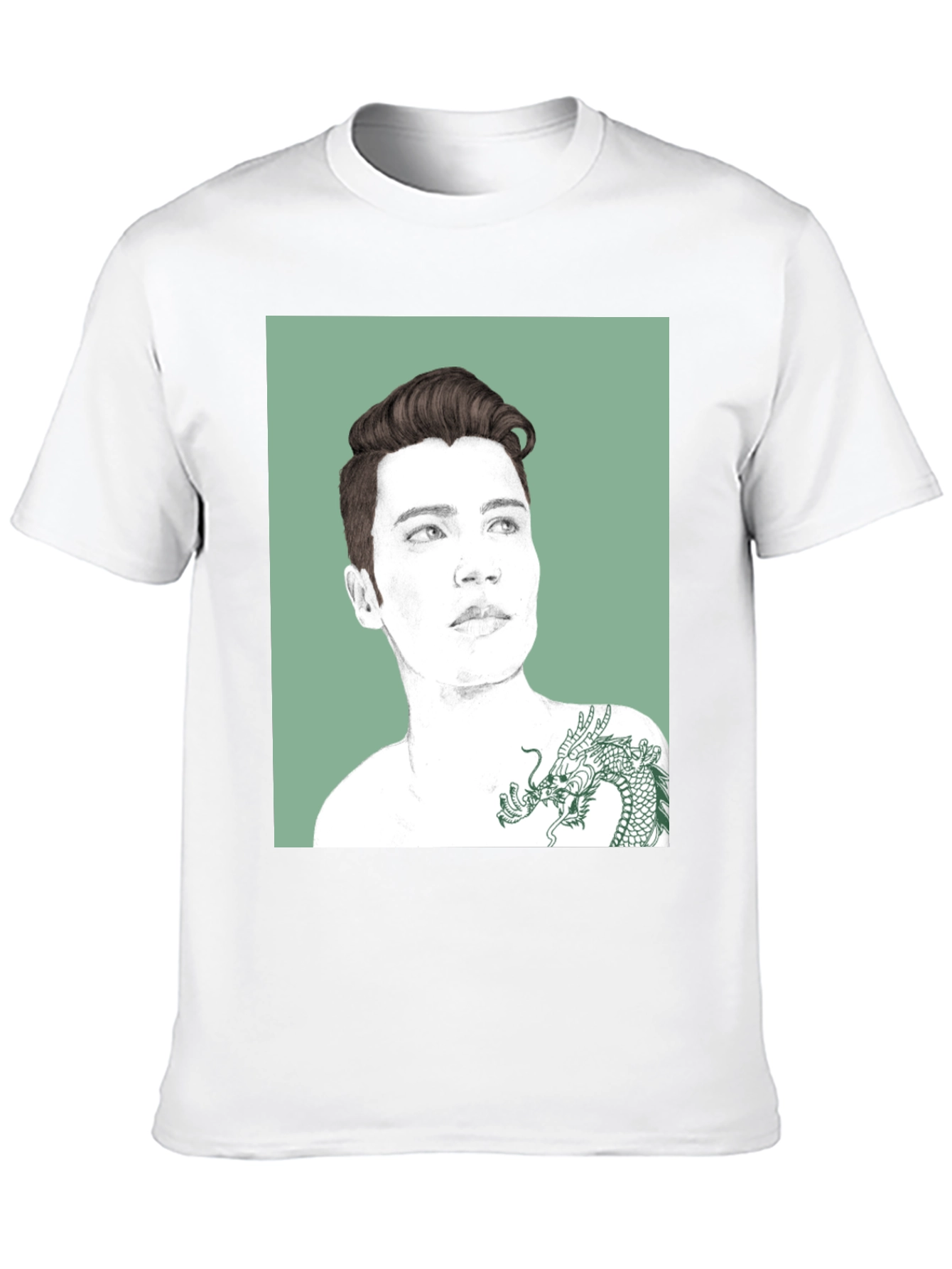 Graphic Tee - Man Portrait with Dragon Tattoo