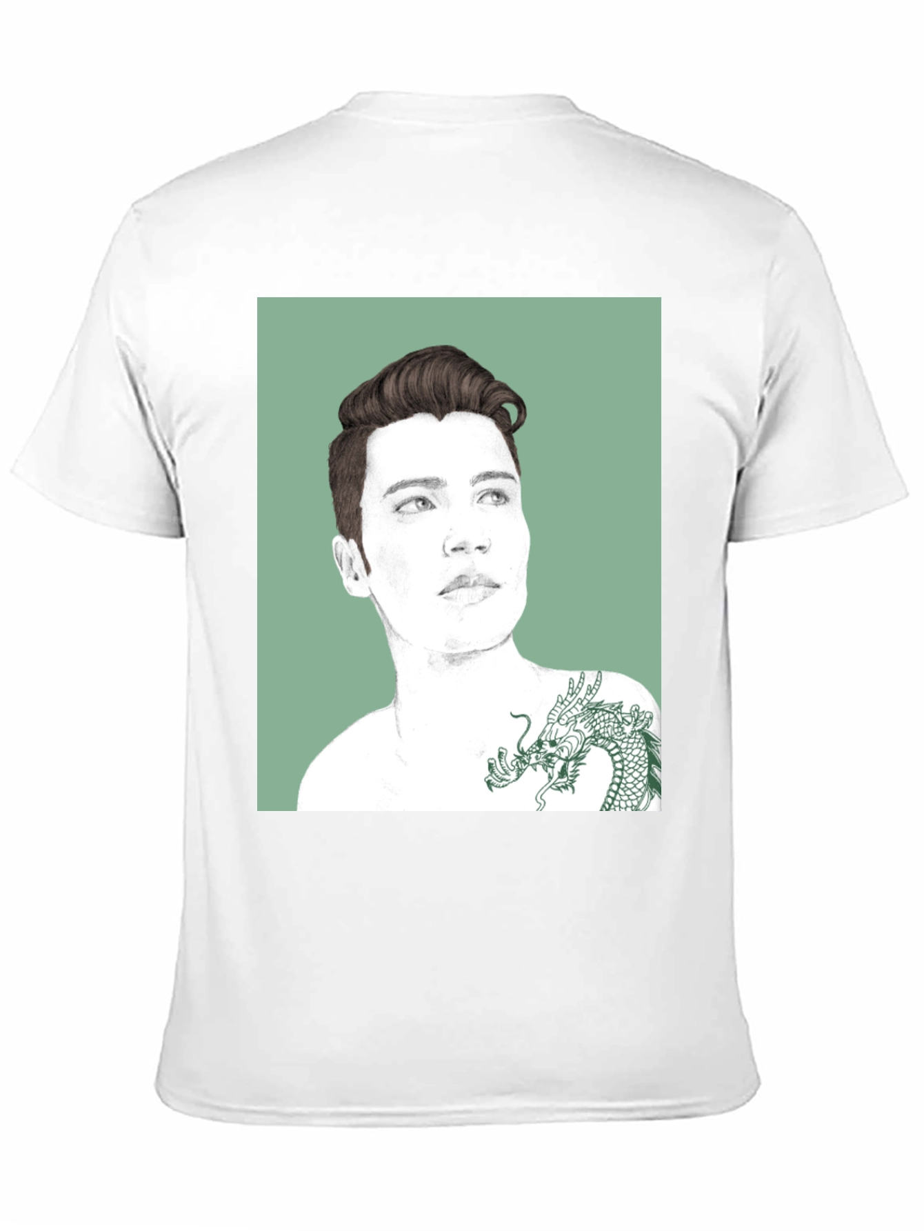 Graphic Tee - Man Portrait with Dragon Tattoo