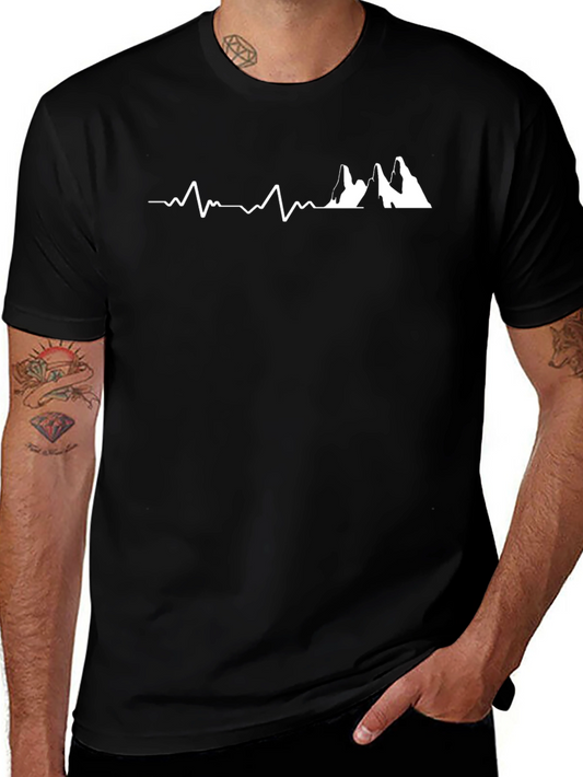 Mountain Heartbeat Graphic Tee - Black