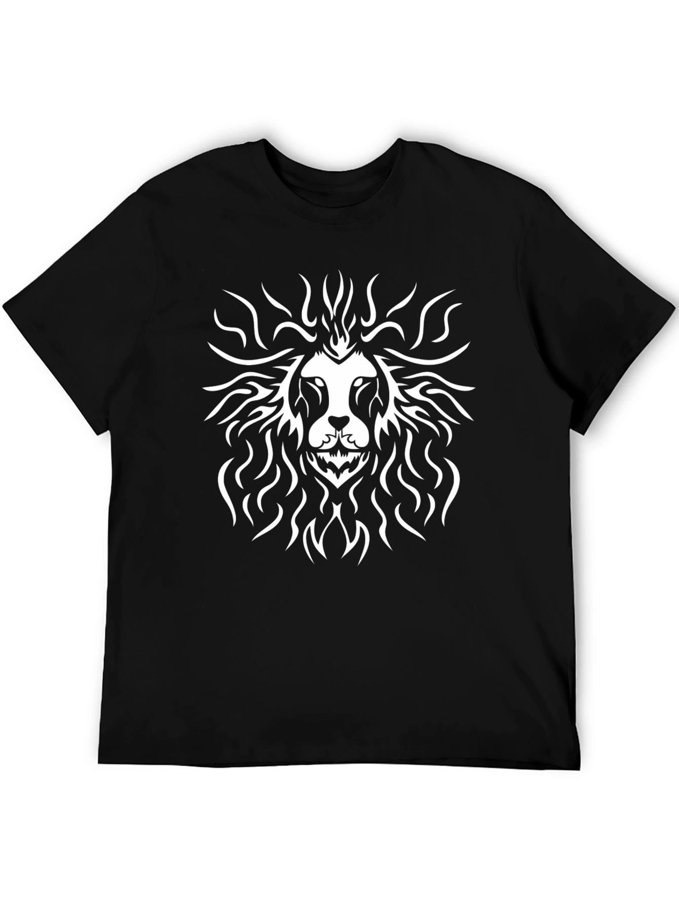 Lion Graphic Print Black T-Shirt