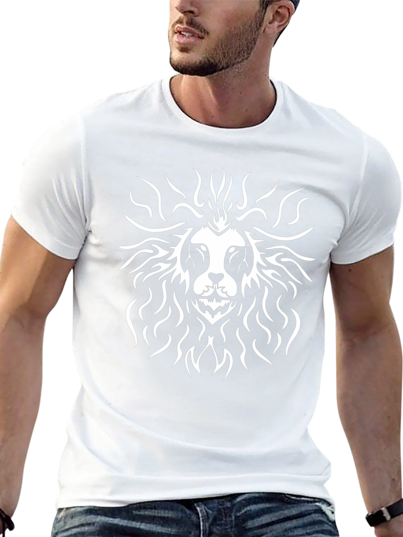 Lion Graphic Print Black T-Shirt